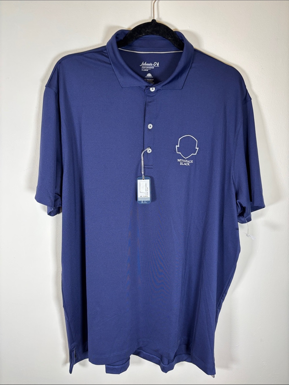 johnnie-O Birdie Performance Polo – Bethpage Black Logo – Blue – Men's XL – NWT